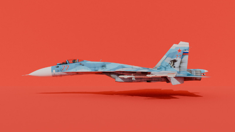 SU-33 3D 模型 .c4d .max .obj .3ds .fbx .stl .blend 