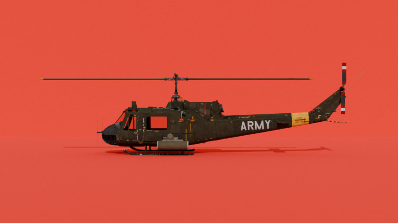 UH-1B Modello 3D .c4d .max .obj .3ds .fbx .stl .blend