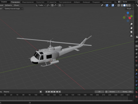 UH-1B Modello 3D