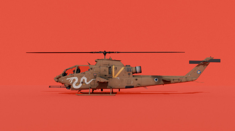 AH-1F Tzefa D-E Model 3D .c4d .max .obj .3ds .fbx .stl .blend
