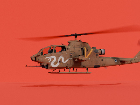 AH-1F Tzefa D-E Model 3D