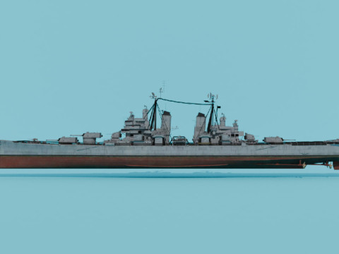 USS Pittsburgh CA-72 3D Модель