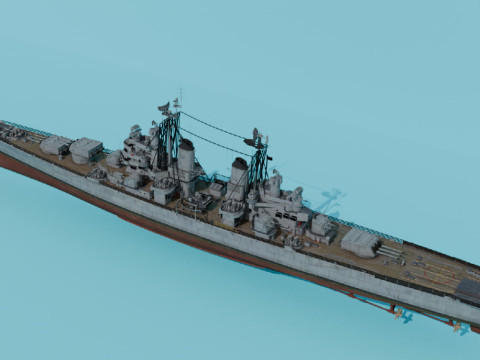 USS Pittsburgh CA-72 3D Model
