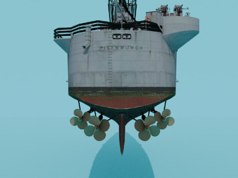 USS Pittsburgh CA-72 3D Model