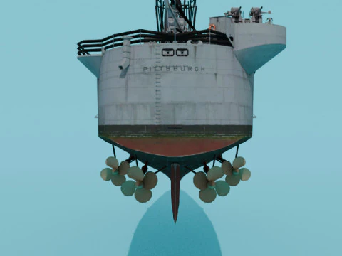 USS Pittsburgh CA-72 3D Model
