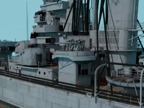 USS Pittsburgh CA-72 3D Model