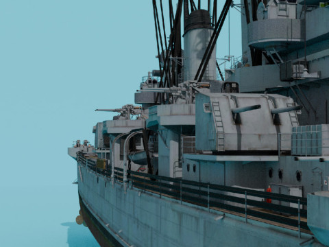 USS Pittsburgh CA-72 3D Model