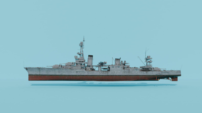 USS Northampton CA-26 3D 模型 .c4d .max .obj .3ds .fbx .stl .blend