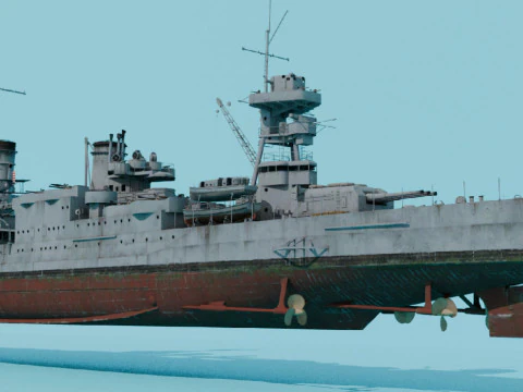 USS Northampton CA-26 3D Model
