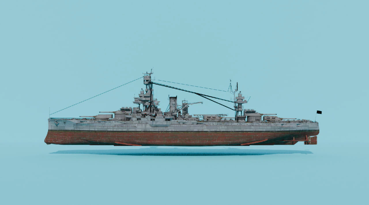 USS Texas 3D Model .c4d .max .obj .3ds .fbx .stl .blend 