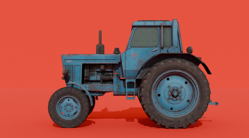 Traktor B-80 3D 模型 .c4d .max .obj .3ds .fbx .stl .blend