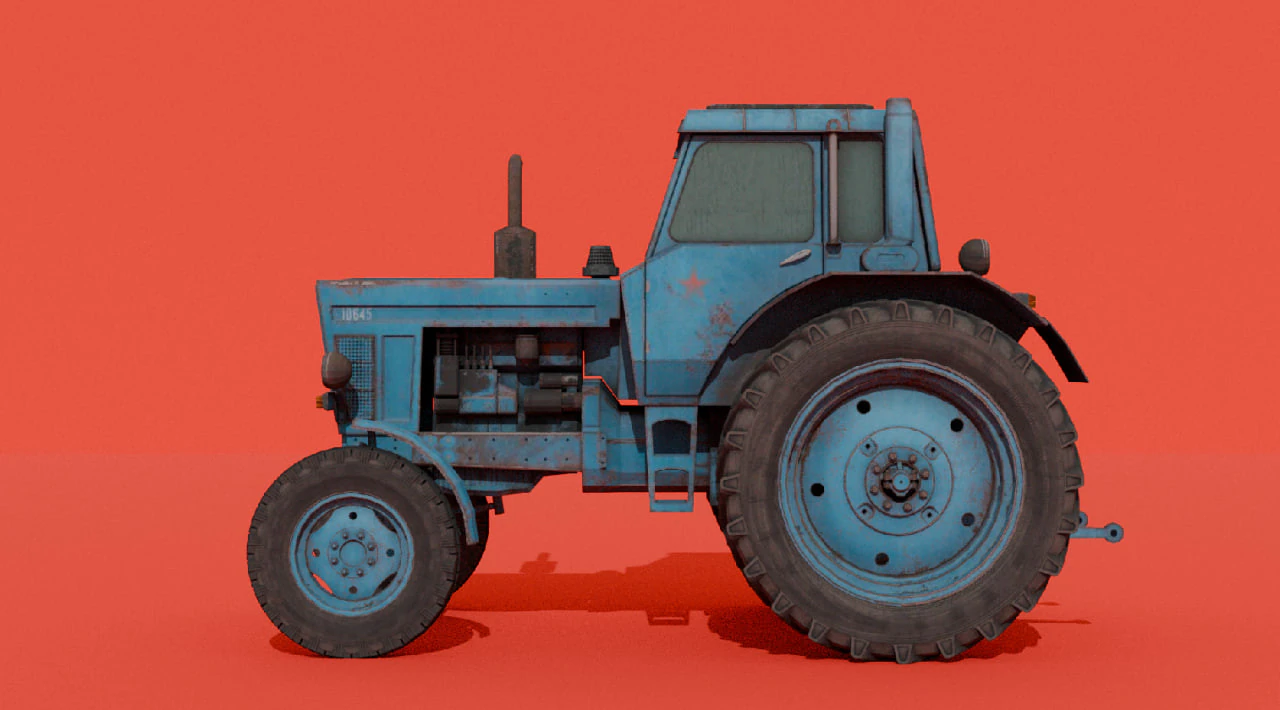 Traktor B-80 3D Model .c4d .max .obj .3ds .fbx .stl .blend 