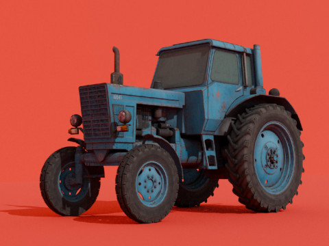 Traktor B-80 3D 模型