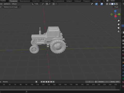 Traktor B-80 3D 模型