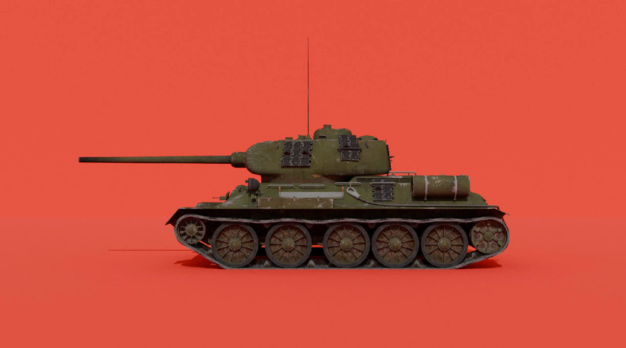 T-34-85 3D Model .c4d .max .obj .3ds .fbx .stl .blend 