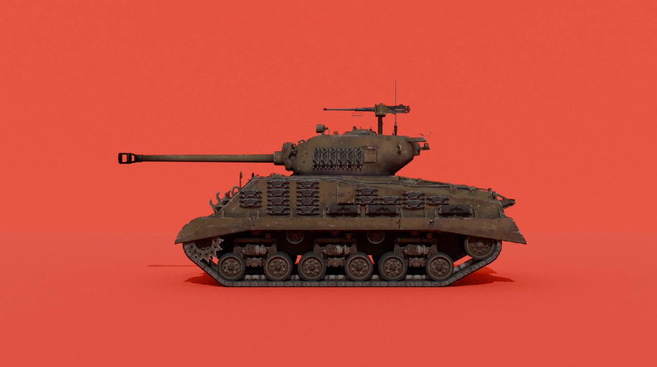 M4A3 Sherman 3D Model .c4d .max .obj .3ds .fbx .stl .blend 