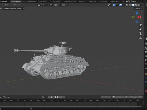 M4A3 Sherman 3D Model