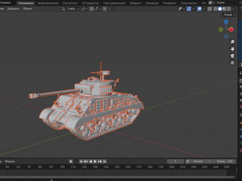 M4A3 Sherman 3D Model
