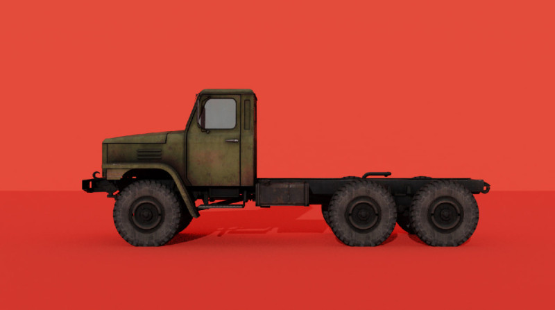 C-EQ2081 Military Truck 3D Модель .c4d .max .obj .3ds .fbx .stl .blend