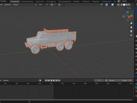 C-EQ2081 Military Truck 3D Model