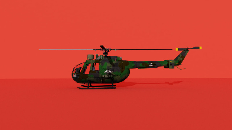 MBB BO 105 CB-2 Helicopter 3D मॉडल .c4d .max .obj .3ds .fbx .stl .blend