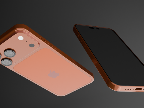 Iphone 17 pro max space orange Model 3D