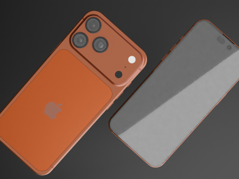 Iphone 17 pro max space orange Model 3D