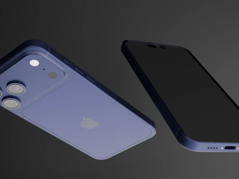 Iphone 17 pro max dark blue 3D Model