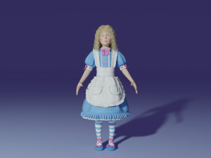 Toon Girl Alice 3D Model