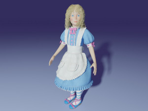 Toon Girl Alice 3D Model