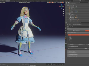 Toon Girl Alice 3D Model