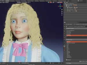 Toon Girl Alice 3D Model
