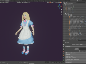 Toon Girl Alice 3D Model