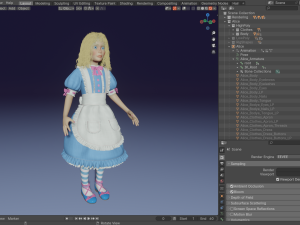 Toon Girl Alice 3D Model