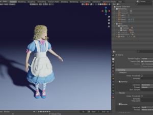 Toon Girl Alice 3D Model