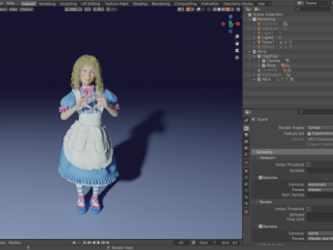 Toon Girl Alice 3D Model