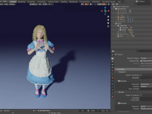 Toon Girl Alice 3D Model