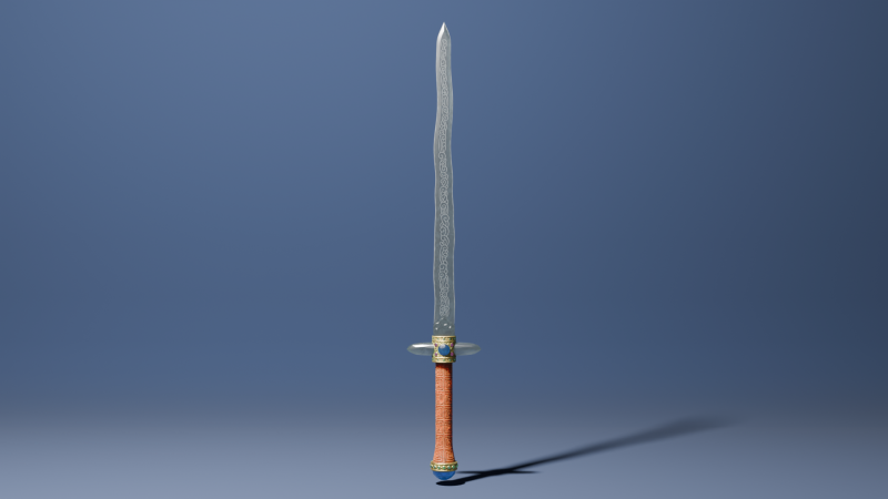 Crystal Long Sword 3D Model .c4d .max .obj .3ds .fbx .stl .blend 
