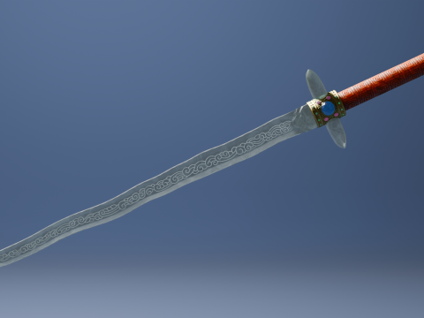 Crystal Long Sword 3D Model