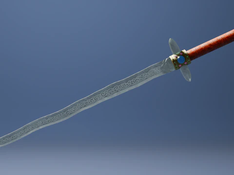 クリスタルロングソード 3Dモデル