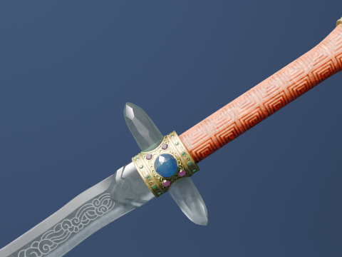 Crystal Long Sword 3D Model
