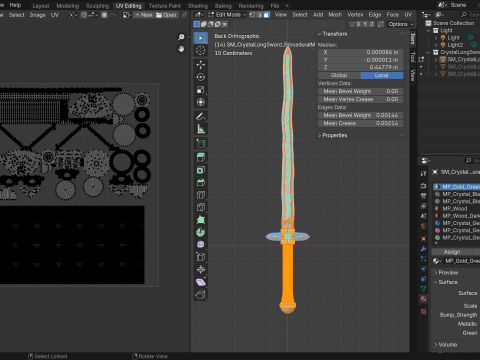 Crystal Long Sword 3D Model