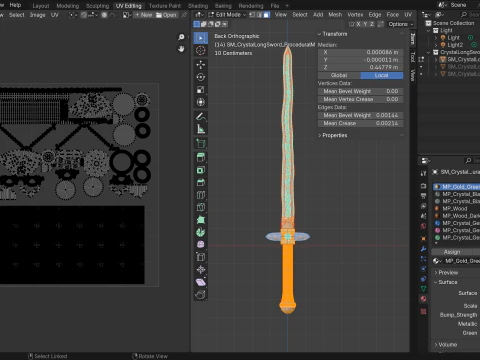 クリスタルロングソード 3Dモデル
