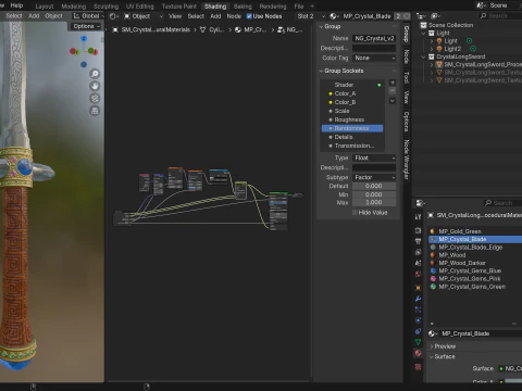 クリスタルロングソード 3Dモデル