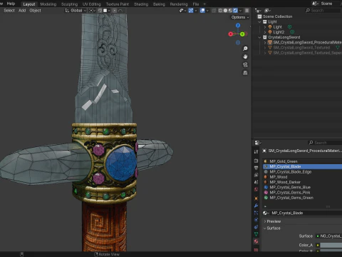 クリスタルロングソード 3Dモデル