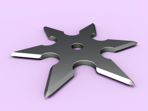 Shuriken in the form of a six-pointed star 3D print model 3D Print Model