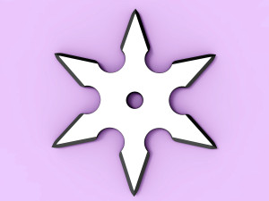 Shuriken in the form of a six-pointed star 3D print model 3D Print Model