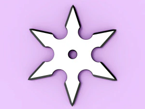 Shuriken in the form of a six-pointed star 3D print model 3D Print Model