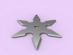 Shuriken in the form of a six-pointed star 3D print model 3D Print Model