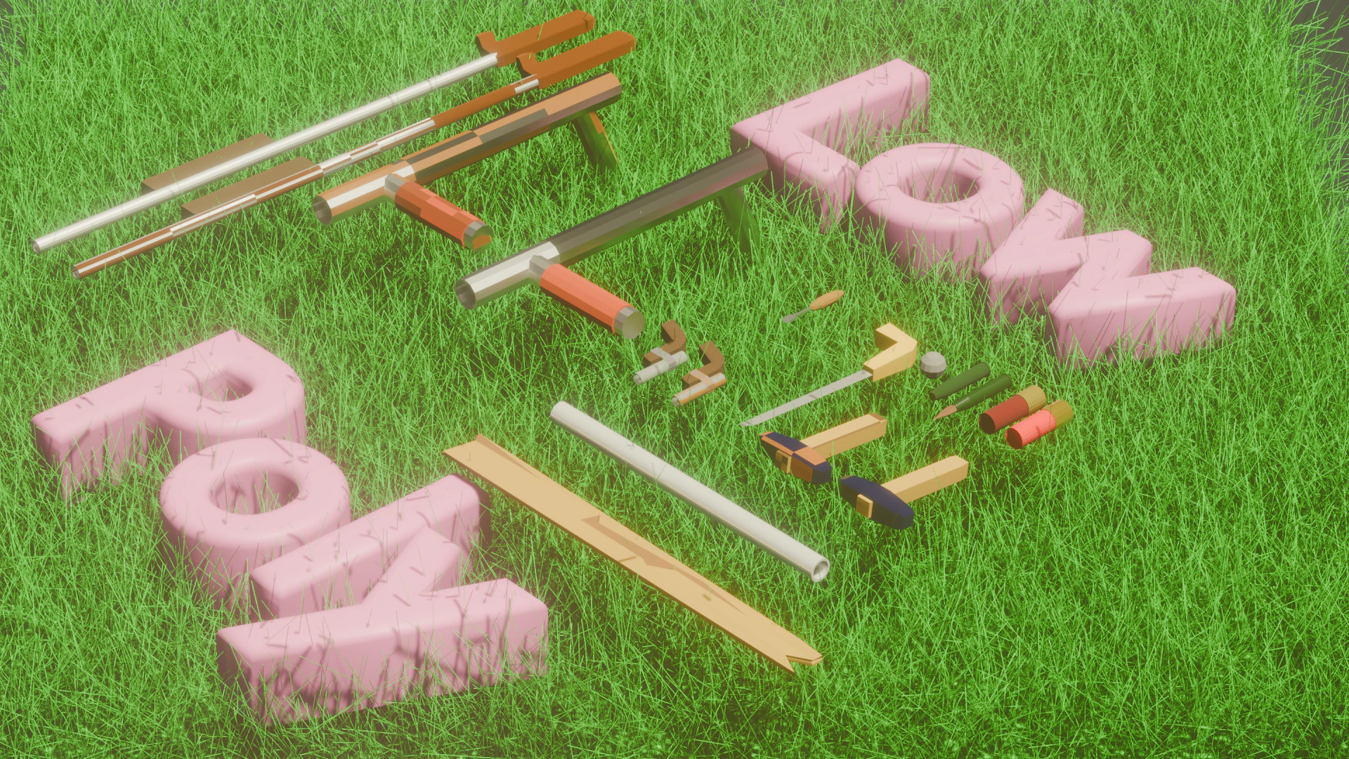 Low Poly survival Asset Pack 3D Model .c4d .max .obj .3ds .fbx .stl .blend 